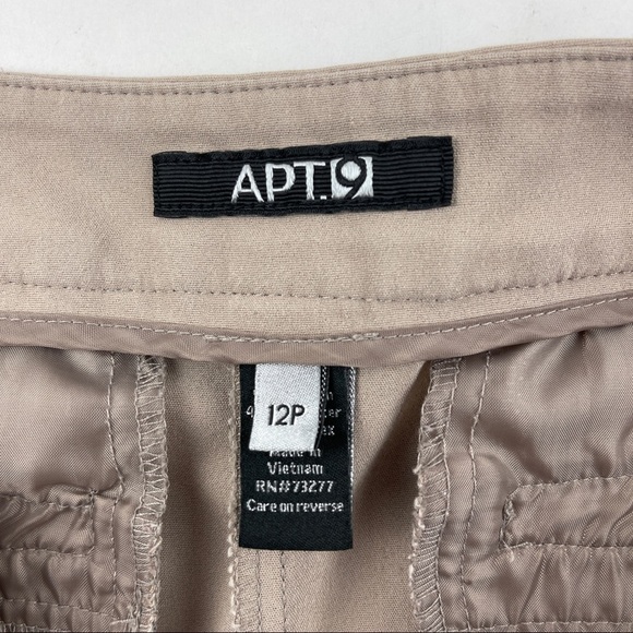 Apt 9 Crop Pants Womens 12P Khaki Flat Front - Picture 2 of 8
